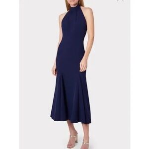 Milly Navy Halter Midi Dress